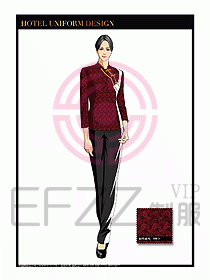 酒店中餐服務員制服設計1603