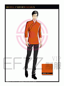 酒店中餐服務員制服設計1601