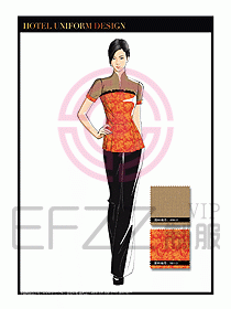 酒店中餐服務員制服設計1606