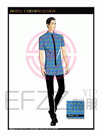 酒店中餐服務員制服設計1607
