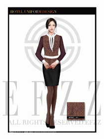 酒店中餐服務員制服設計1658