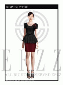 女職業(yè)裝夏裝連衣裙設(shè)計(jì)383