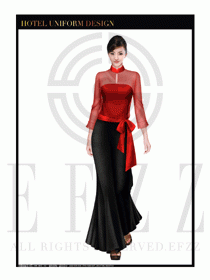 酒店中餐廳迎賓制服設計圖692