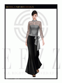 酒店中餐廳迎賓制服設計圖696