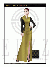 酒店中餐廳迎賓制服設計圖704