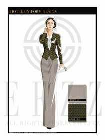 酒店中餐廳迎賓制服設(shè)計圖705
