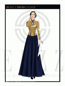 酒店中餐廳迎賓制服設(shè)計(jì)圖742