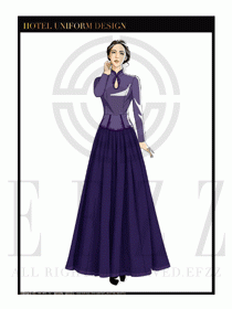 酒店中餐廳迎賓制服設計圖743