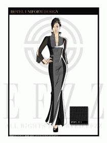 酒店中餐廳迎賓制服設計圖746