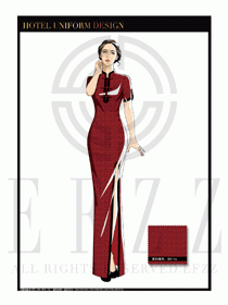 酒店中餐廳迎賓制服設計圖733