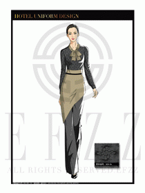 酒店西餐服務員制服設計1100