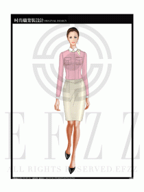 女時尚職業裝長袖襯衫設計圖164