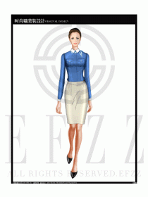 女時尚職業裝長袖襯衫設計圖163