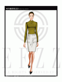 女時尚職業裝長袖襯衫設計圖181