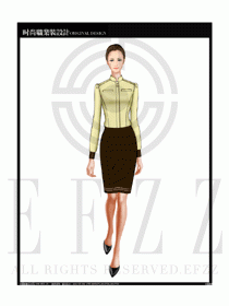 女時尚職業裝長袖襯衫設計圖190