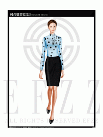女時尚職業裝長袖襯衫設計圖152