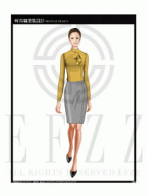 女時尚職業裝長袖襯衫設計圖153