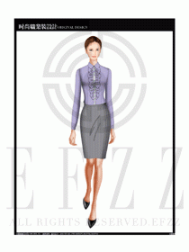 女時尚職業裝長袖襯衫設計圖158