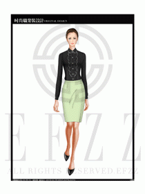 女時尚職業(yè)裝長袖襯衫設計圖159