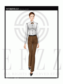 女時尚職業裝長袖襯衫設計圖178