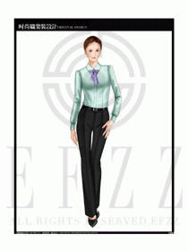 女時尚職業裝長袖襯衫設計圖195