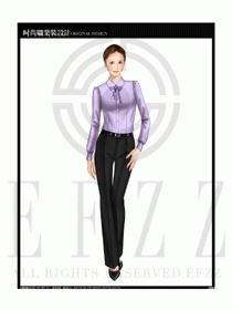 女時尚職業裝長袖襯衫設計圖194