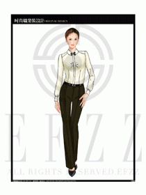 女時尚職業裝長袖襯衫設計圖219