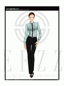 女時尚職業裝長袖襯衫設計圖224