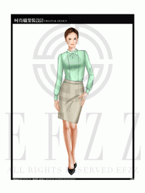 女時尚職業(yè)裝長袖襯衫設(shè)計(jì)圖200