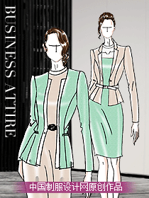 職場時尚女正裝職業制服圖片設計