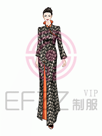 中餐迎賓服裝386