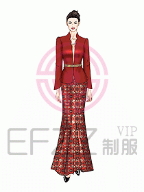 酒店中餐迎賓制服設計428