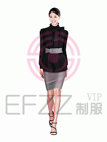 女職業裝長袖襯衫設計圖134