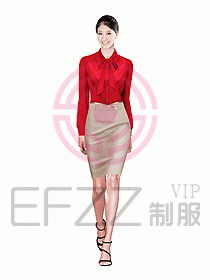 女職業裝長袖襯衫設計圖135