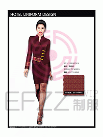 中餐服務員服裝設計效果圖1070