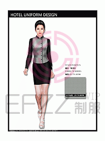 中餐服務員服裝設計效果圖1075