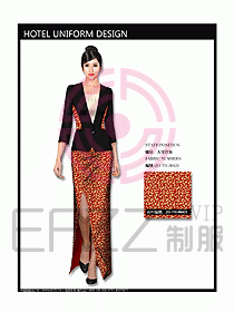 中餐咨客服裝設計效果圖554