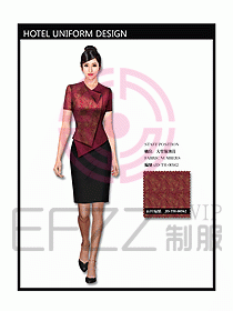 中餐服務員制服設計效果圖1090