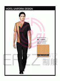 中餐服務員制服設計效果圖1093