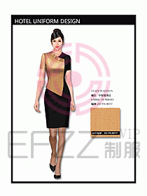 中餐服務員制服設計效果圖1104