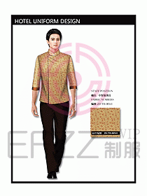 中餐服務員制服設計效果圖1107