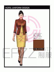 中餐服務員制服設計效果圖1111