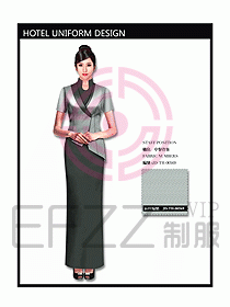 中餐服務員制服設計效果圖1121