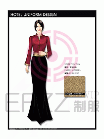 中餐迎賓制服設計效果圖568