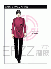 中餐服務員制服設計效果圖1131