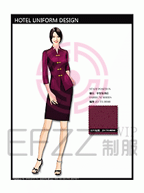 中餐服務員制服設計效果圖1145