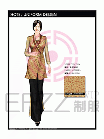 酒店中餐服務員制服效果圖1149