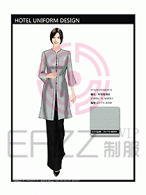 酒店中餐服務員制服效果圖1154