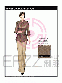 酒店中餐服務(wù)員制服效果圖1153