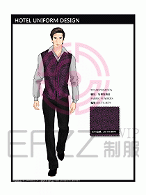 酒店中餐服務員制服效果圖1175